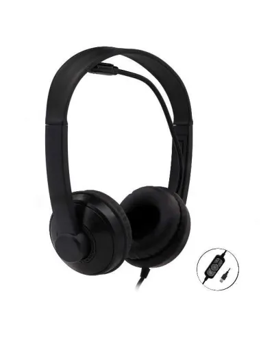 Auriculares nilox microfono control vol negro alambrico conexion usb