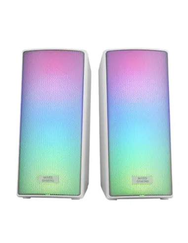 Mars Gaming MSRGB2, Altavoces Bluetooth 5.3 15W, Procesador de Sonido DSP, Iluminación RGB Dinámica, Frontal Total Mesh,