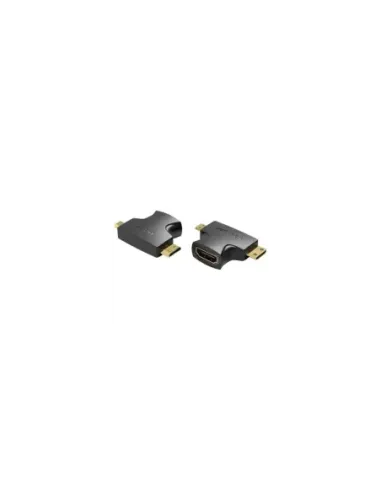 Adaptador HDMI 2 en 1 Vention AGFB0/ HDMI Hembra - Micro HDMI Macho - Mini HDMI Macho