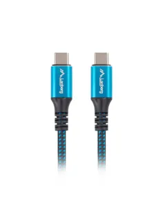 Cable usb tipo c lanberg 1.2m -  macho - macho -  negro - azul