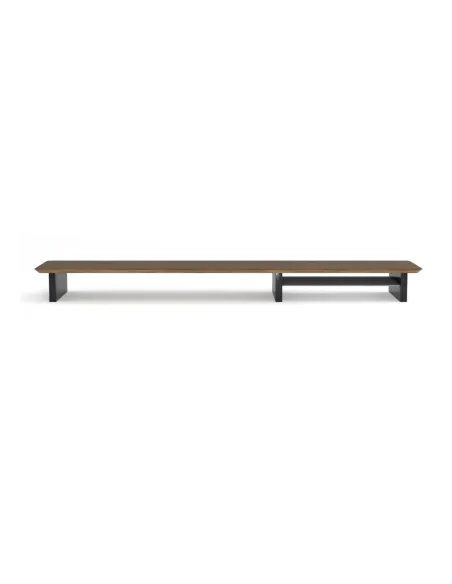 Phoenix harmony estante elevador de monitor en madera para escritorio walnut con bandeja forrada en fieltro