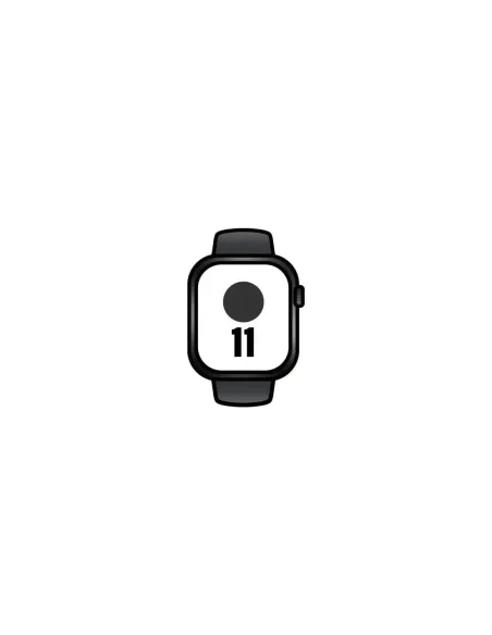 Apple Watch Series 11/ GPS/ 46mm/ Negro Azabache/ Correa Deportiva Negra (M/L)