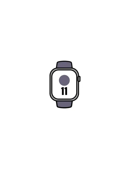Apple Watch Series 11/ GPS/ 46mm/ Plata/ Correa Deportiva Niebla Lila (M/L)