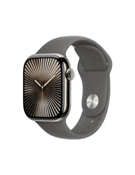 Smartwatch apple watch series 10 gps + cell 42mm natural titanium stone grey sport band s - m