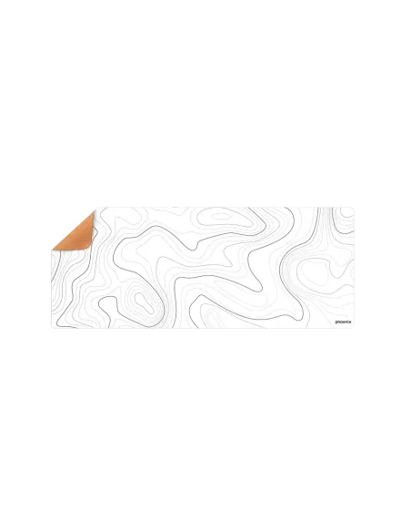 Alfombrilla phoenix stratos para ratón escritorio blanca 90 x 40 cm con base de corcho y superficie cuero pu