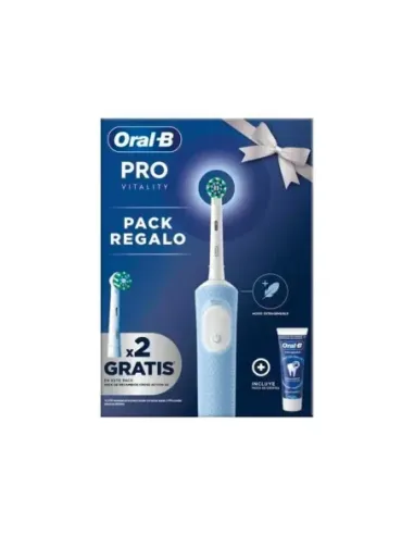 Cepillo dental electrico braun oral - b vitality pro blanco + 2 cabezales y dentifrico