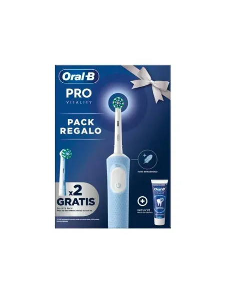 Cepillo dental electrico braun oral - b vitality pro blanco + 2 cabezales y dentifrico