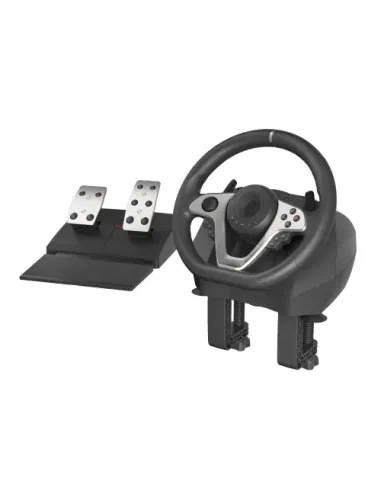 GENESIS Seaborg 400 Negro, Plata USB Volante + Pedales Nintendo Switch, PC, PlayStation 4, Playstation 3, Xbox 360, Xbox One,