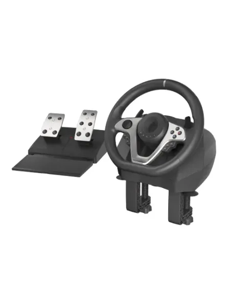 GENESIS Seaborg 400 Negro, Plata USB Volante + Pedales Nintendo Switch, PC, PlayStation 4, Playstation 3, Xbox 360, Xbox One,