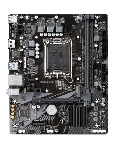 GIGABYTE H610M K DDR4 Placa base - Compatible con procesadores Intel Core 14th Gen CPUs, 3+1+1 Phases Hybrid Power Design, up