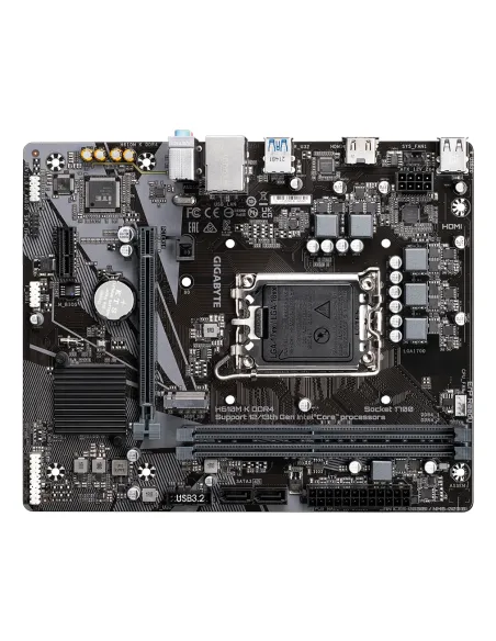 GIGABYTE H610M K DDR4 Placa base - Compatible con procesadores Intel Core 14th Gen CPUs, 3+1+1 Phases Hybrid Power Design, up