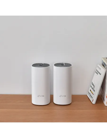 TP-Link Deco E4 (2-pack) Doble banda (2,4 GHz   5 GHz) Wi-Fi 5 (802.11ac) Blanco, Gris Interno
