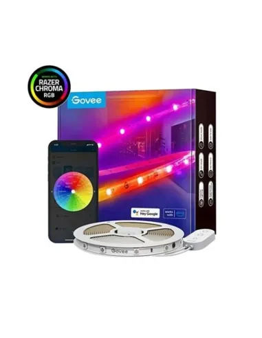 Tira led govee rgb smart wifi+bt h619a 5m -  rgbic -  64 modos -  control por voz