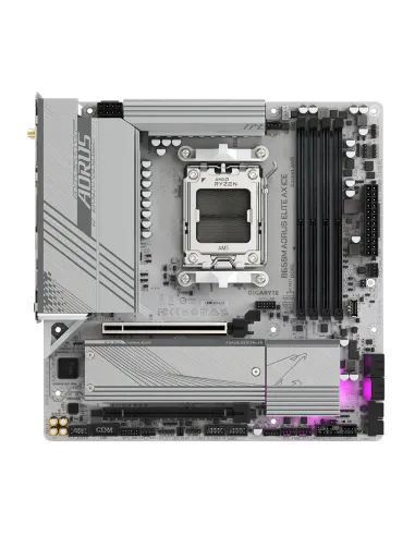 GIGABYTE B650M AORUS ELITE AX ICE Placa base - AMD Ryzen serie 9000, VRM de 12+2+2 fases, hasta 8000 MHz DDR5 (OC), 1xPCIe 5.0