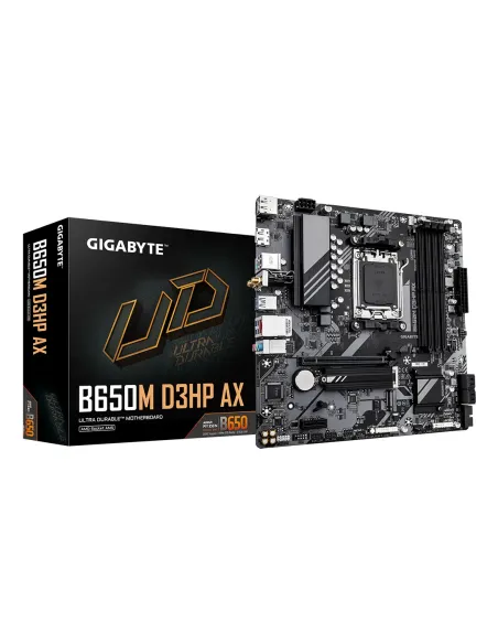 GIGABYTE B650M D3HP AX Placa base - AMD Ryzen serie 9000, VRM de 5+2+2 fases, hasta 8000 MHz DDR5 (OC), 2xPCIe 4.0 M.2, WIFI