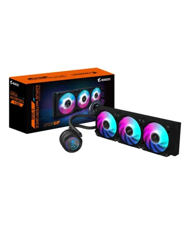 GIGABYTE AORUS WATERFORCE II 360 AIO Refrigerador de CPU líquido - 3x ventiladores ARGB de 120 mm, mecanismo de conexión