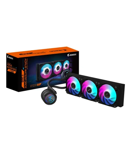GIGABYTE AORUS WATERFORCE II 360 AIO Refrigerador de CPU líquido - 3x ventiladores ARGB de 120 mm, mecanismo de conexión