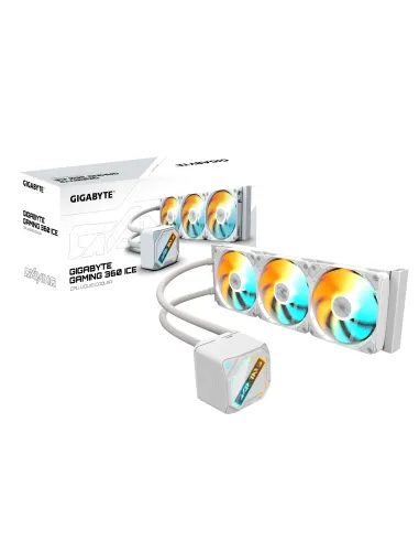 GIGABYTE GAMING 360 ICE Refrigeración Líquida para CPU - 3x120 mm Ventiladores ARGB, Mecanismo de enclavamiento deslizante,