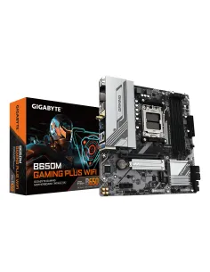 GIGABYTE B650M GAMING PLUS WIFI Placa base - Procesadores AMD Ryzen 9000, VRM de 5+2+2 fases, hasta 8000 MHz DDR5, 2xPCIe 4.0