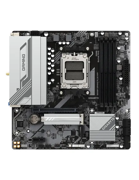 GIGABYTE B650M GAMING PLUS WIFI Placa base - Procesadores AMD Ryzen 9000, VRM de 5+2+2 fases, hasta 8000 MHz DDR5, 2xPCIe 4.0
