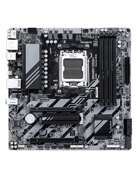 GIGABYTE B840M DS3H Placa base - Procesadores AMD Ryzen 9000, VRM de 8+2+2 fases, hasta 8200 MHz DDR5, 2xPCIe 4.0 M.2, LAN