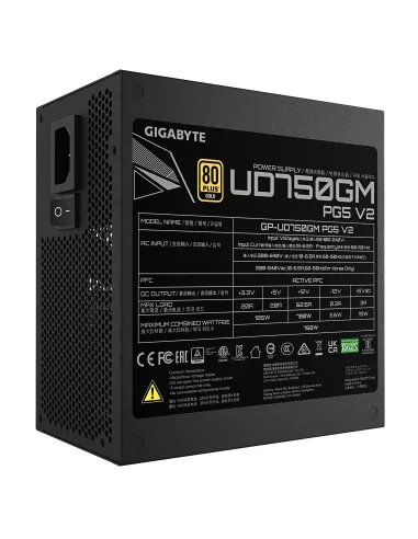 GIGABYTE UD750GM PG5 V2 Fuente de Alimentación – PCIe Gen 5.1, 80 PLUS Gold, Diseño completamente modular, Ventilador de 120