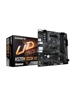 GIGABYTE Placa base A520M DS3H V2 - Soporta CPUs AMD Ryzen serie 5000 AM4, hasta 4733 MHz DDR4 (OC), PCIe 3.0 x16, LAN GbE, USB