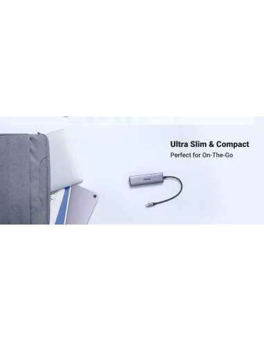 Ugreen 20956A hub de interfaz USB Tipo C 5000 Mbit s Plata
