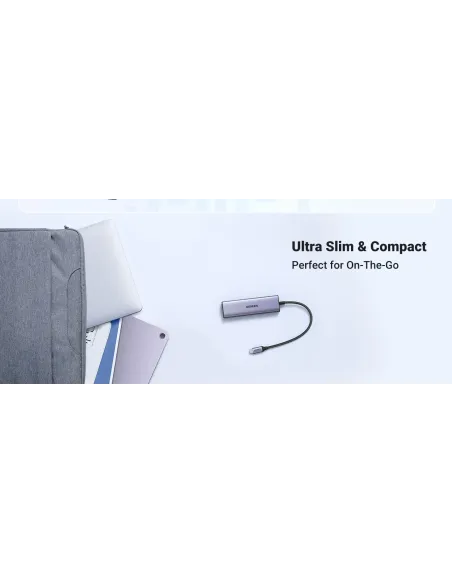 Ugreen 20956A hub de interfaz USB Tipo C 5000 Mbit s Plata