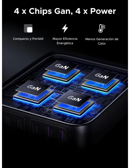 Ugreen Nexode Universal Negro, Gris Corriente alterna Carga rápida Interior