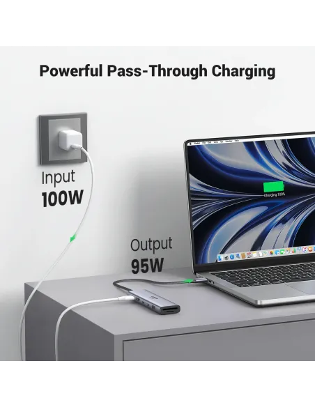 Ugreen REVODOK 7-IN-1 4K@60HZ HDMI DOCK Acoplamiento Base Gris