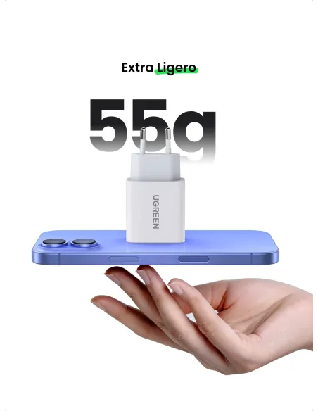 Ugreen 60450 cargador de dispositivo móvil Universal Blanco Corriente alterna Carga rápida Interior