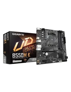 GIGABYTE B550M K Placa base - Procesadores AMD Ryzen 5000, hasta 4733 MHz DDR4, 1xPCIe 4.0 + 1xPCIe 3.0 M.2, LAN 1GbE, USB 3.2