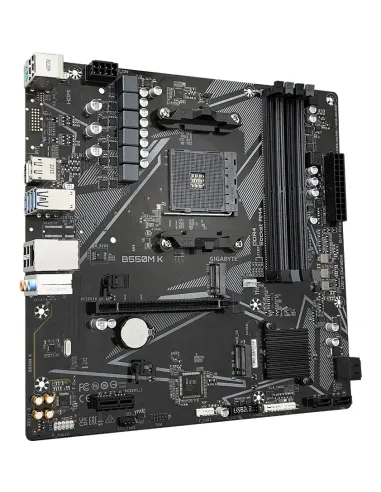 GIGABYTE B550M K Placa base - Procesadores AMD Ryzen 5000, hasta 4733 MHz DDR4, 1xPCIe 4.0 + 1xPCIe 3.0 M.2, LAN 1GbE, USB 3.2