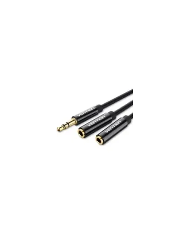 Cable Estéreo Vention BBSBY/ Jack 3.5 Macho - 2x Jack 3.5 Hembra/ 30cm/ Negro