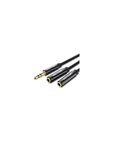 Cable Estéreo Vention BBSBY/ Jack 3.5 Macho - 2x Jack 3.5 Hembra/ 30cm/ Negro