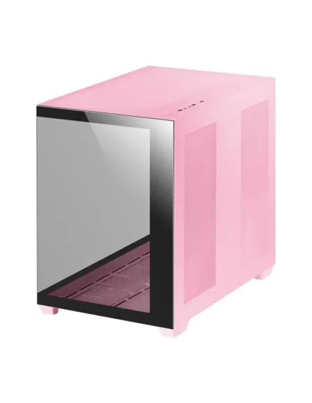 Caja ordenador mars gaming  mcv4p premium custom xxl cristal templado rosa