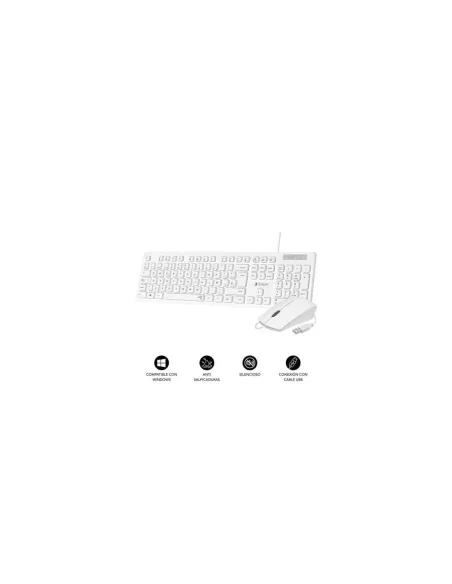 Teclado y Ratón Subblim Combo Business Slim Silencioso/ Blanco