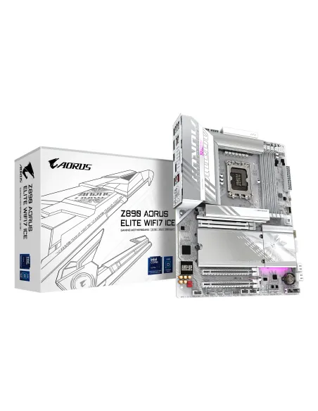 GIGABYTE Placa base Z890 AORUS ELITE WIFI7 ICE - Compatible con CPUs Intel Core Ultra (Serie 2), VRM de 16+1+2 fases, hasta