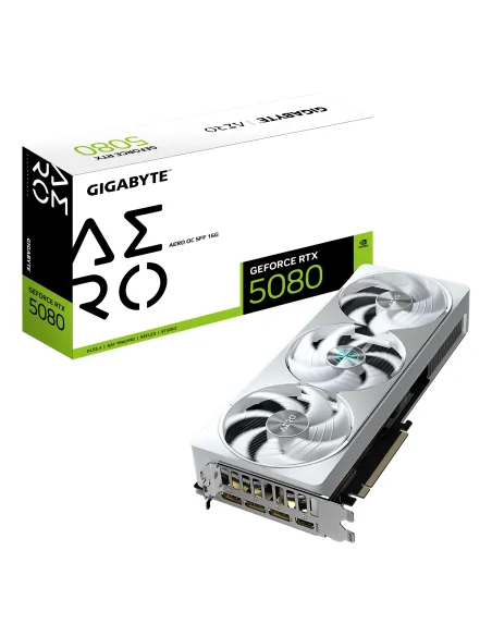 GIGABYTE GeForce RTX 5080 AERO OC SFF 16G Tarjeta Gráfica - 16GB GDDR7, 256 bits, PCI-E 5.0, 2730MHz Core Clock, 3 x