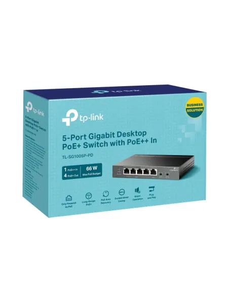 TP-Link TL-SG1005P-PD switch Gigabit Ethernet (10 100 1000) Energía sobre Ethernet (PoE) Negro