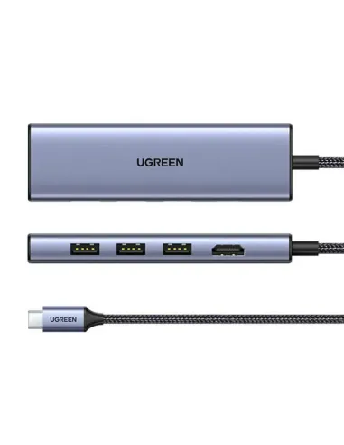 Ugreen 20956A hub de interfaz USB Tipo C 5000 Mbit s Plata