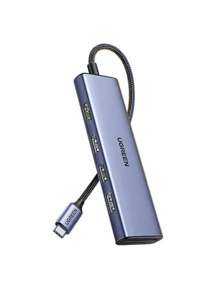 Ugreen 20956A hub de interfaz USB Tipo C 5000 Mbit s Plata