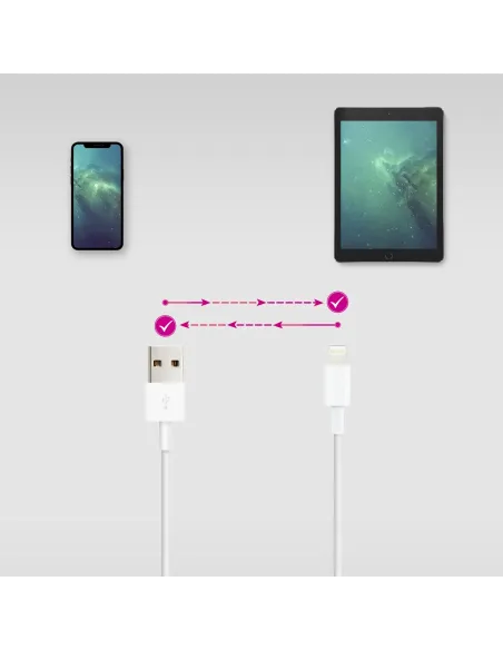 Nanocable Cable Lightning a USB-A, Lightning M -USB A M, Blanco, 50 cm