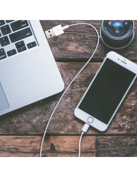 Nanocable Cable Lightning a USB-A, Lightning M -USB A M, Blanco, 50 cm