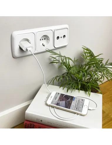 Nanocable Cable Lightning a USB-A, Lightning M -USB A M, Blanco, 50 cm