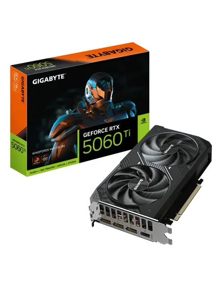 GIGABYTE GeForce RTX 5060 Ti WINDFORCE MAX OC 8G Tarjeta Gráfica – 8 GB GDDR7, 128 bits, PCI-E 5.0, 2587 MHz Frecuencia del
