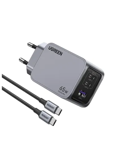 Ugreen 25871 cargador de dispositivo móvil Universal Gris Corriente alterna Carga rápida Interior