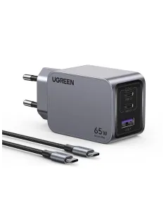 Ugreen 25871 cargador de dispositivo móvil Universal Gris Corriente alterna Carga rápida Interior 2