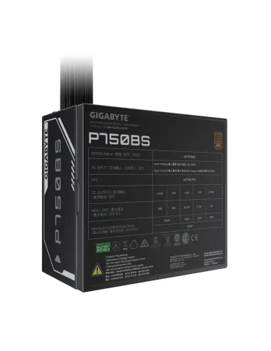 GIGABYTE P750BS Fuente de Alimentación - PCI-E 6+2 Pin x 4, 80 PLUS Bronze, Ventilador de 120 mm, Compatible con ATX, Enchufe EU